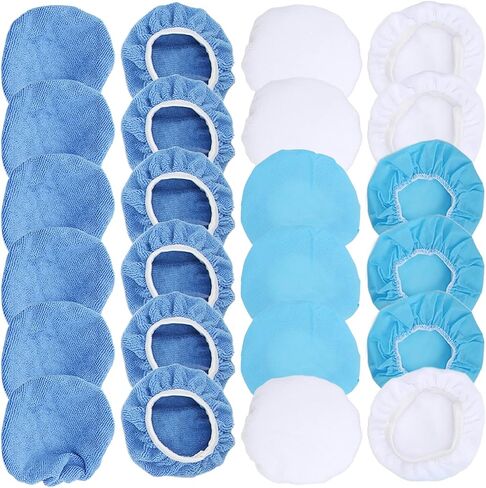 Set of 24 Polishing Wax Bonnet Set, Microfiber Car Polisher Cover, 6 Inch Buffing Pads for Effective Car Cleaning in Kuwait