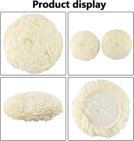 2PCS 7 Inch 180mm Soft Wool Polishing Bonnet Pads for Furniture Car Metal Fine Buffing Wheels for Compatible with Electric Pneumatic Grinders White in Kuwait