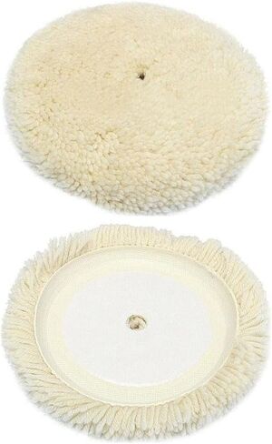 2PCS 7 Inch 180mm Soft Wool Polishing Bonnet Pads for Furniture Car Metal Fine Buffing Wheels for Compatible with Electric Pneumatic Grinders White in Kuwait