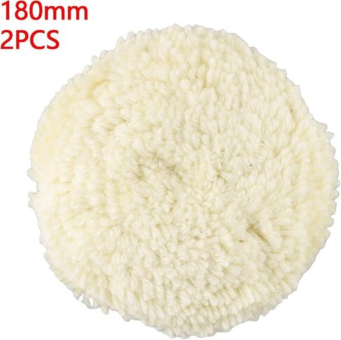 2PCS 7 Inch 180mm Soft Wool Polishing Bonnet Pads for Furniture Car Metal Fine Buffing Wheels for Compatible with Electric Pneumatic Grinders White in Kuwait