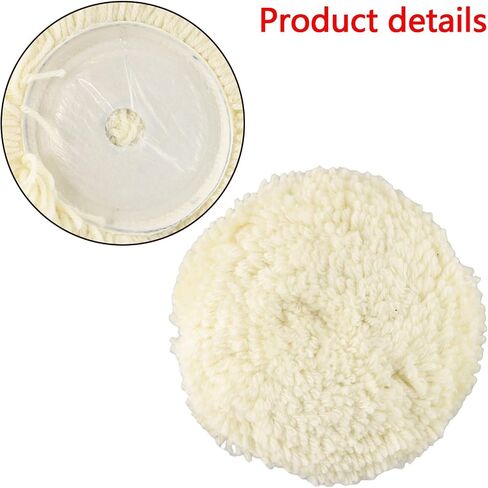 2PCS 7 Inch 180mm Soft Wool Polishing Bonnet Pads for Furniture Car Metal Fine Buffing Wheels for Compatible with Electric Pneumatic Grinders White in Kuwait