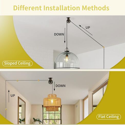 Pulley Wheel Kit, Wall Ceiling Mount Pulley for Plug in Pendant Light, Vintage Metal Pulley Wheels Set for Pendant Lighting Chandelier Ceiling Lights (Brushed Antique Gold) in Kuwait