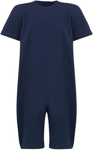 SpecialKids.Company Kids Adaptive Zip Back Jumpsuit, Short Sleeve Short Leg | Special needs jumpsuit for kids and teens, back zip closure, anti strip double button lock, tag free, sensory friendly in Saudi Arabia