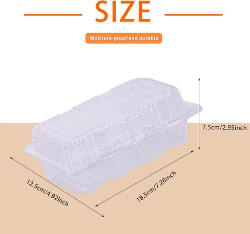 100 Pcs Clear Plastic Take Out Containers Bulk, Hinged Clamshell Loaf Containers Disposable Food Box with Lids for Bread, Sandwiches, Burgers, Snacks, Fruits, Salads (7.2" x 5"x 2.9" - 100pcs) in Kuwait