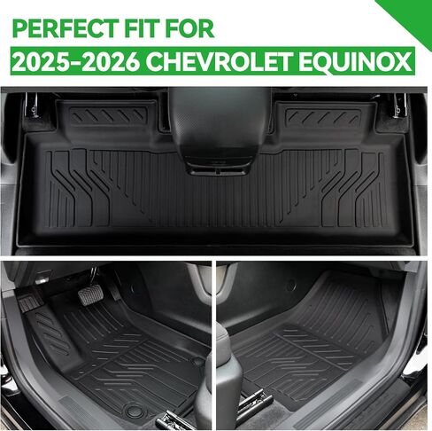 حصيرة أرضية وبطانات شحن ومسند الظهر حصيرة لعام 2025 Chevy Equinox (الغاز فقط) و 2025 GMC Terrain ، 4 أبواب عتبة الحراس ، جميع الحصير الأرضية TPE الطقس ، بطانة جذع لإكسسوارات شيفروليه الاعتدال in Kuwait