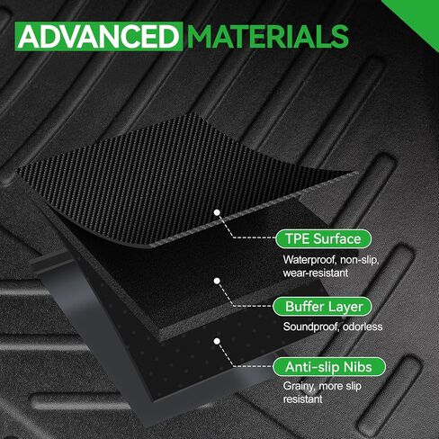 حصيرة أرضية وبطانات شحن ومسند الظهر حصيرة لعام 2025 Chevy Equinox (الغاز فقط) و 2025 GMC Terrain ، 4 أبواب عتبة الحراس ، جميع الحصير الأرضية TPE الطقس ، بطانة جذع لإكسسوارات شيفروليه الاعتدال in Kuwait