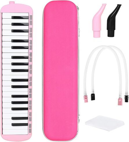 Melodica, 37 Keys Air Piano Keyboard Musical Instrument with Brass Reed Plate, 2 Tubes, 2 Mouthpieces, EVA Hard Case, for Kids Adults Classroom Performance (Blue) in Kuwait