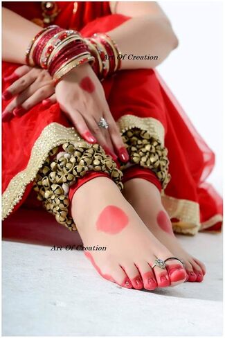 Art Of Creation Kathak Dancing Ghungroo Anklet Pair 25+25 Bell Classical Dancers Musical Instrument Bharatnatayam Ghungru 50 Big Bell Dancing Ghungroo in Kuwait