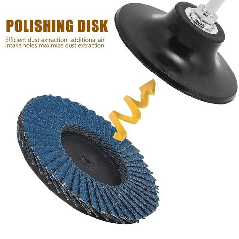 3-inch Flap Sanding Wheel Set for Die Grinder, 40+60+80+120 Grit Abrasive Discs with Rubber Backing Pad and Straight Shank, Electric Grinding Accessory for Metal Polishing in Kuwait