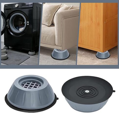 4Pcs Anti Vibration Pads for Washing Machine & Dryer - Universal Shock Absorber & Noise Cancelling Pads - Heavy Duty Rubber Floor Protectors - Prevent Moving, Shaking & Scratching in Kuwait