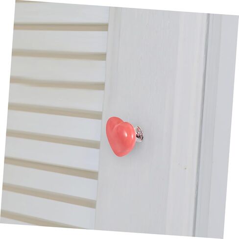 VILLCASE 6pcs Ceramic Heart Shaped Toilet Push Button Flush Replacement Set with Wear-resistant Design for Dresser and Wardrobe Handles, Modern Minimalist Style, for Bedrooms and Storage in Kuwait