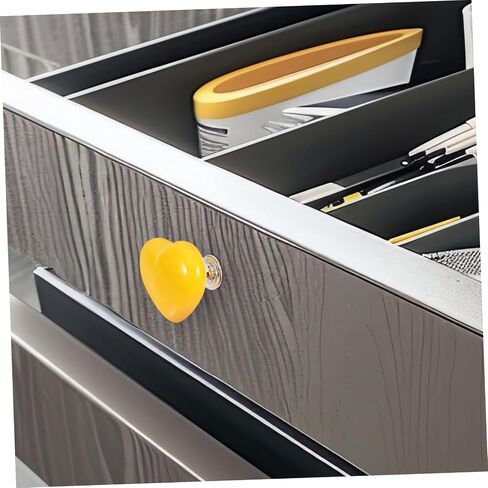 VILLCASE 6pcs Ceramic Heart Shaped Toilet Push Button Flush Replacement Set with Wear-resistant Design for Dresser and Wardrobe Handles, Modern Minimalist Style, for Bedrooms and Storage in Kuwait
