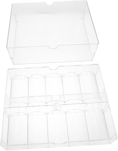 OSALADI Acrylic Poker Chip Storage Box Lid 200-Count Chip Organizer for Poker Games for Gamers in Kuwait