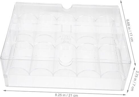 OSALADI Acrylic Poker Chip Storage Box Lid 200-Count Chip Organizer for Poker Games for Gamers in Kuwait