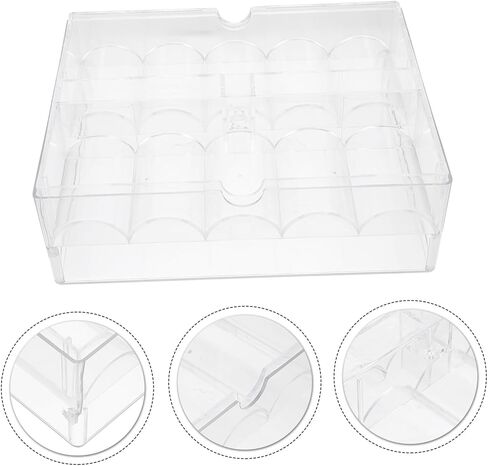 OSALADI Acrylic Poker Chip Storage Box Lid 200-Count Chip Organizer for Poker Games for Gamers in Kuwait