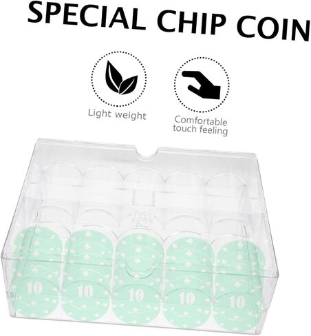 OSALADI Acrylic Poker Chip Storage Box Lid 200-Count Chip Organizer for Poker Games for Gamers in Kuwait