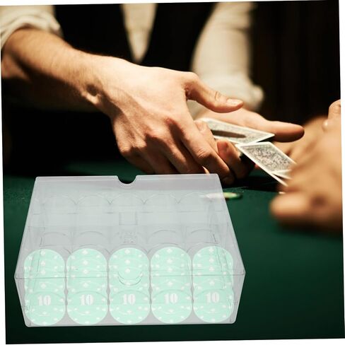 OSALADI Acrylic Poker Chip Storage Box Lid 200-Count Chip Organizer for Poker Games for Gamers in Kuwait