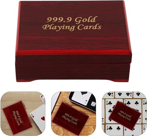 SUPVOX Vintage Wooden Poker Storage Case Elegant Wooden Box for Playing Cards for Desktop Organization and Packaging and Easy to Use in Kuwait