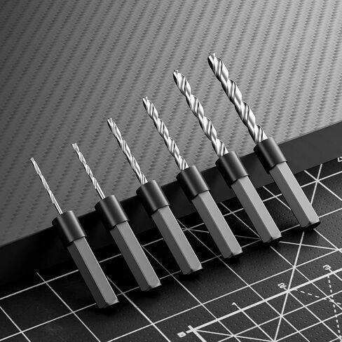 6PCS JM Z22 Mini Drill Bits High Speed Steel Spiral Precision Set Compatible with Hand Twist Mini Electric Drills for Jewelry Beeswax Amber Bracelet Drilling in Kuwait