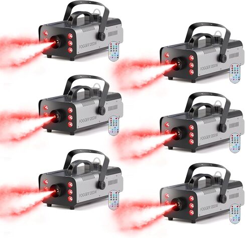 1200W RGB Fog Machine, 6 Colorful LED Lights for Smoke Machine Indoor/Outdoor Use, Perfect for Christmas Wedding Stage Effect DJ Disco Party Stage in Kuwait