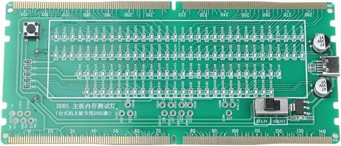 بطاقة اختبار الذاكرة DDR5 مع مؤشرات LED، ومصدر طاقة مزدوج لأداة تشخيص فتحة ذاكرة الوصول العشوائي، واختبار إصلاح اللوحة الأم لسطح المكتب والخادم (أخضر) in Kuwait