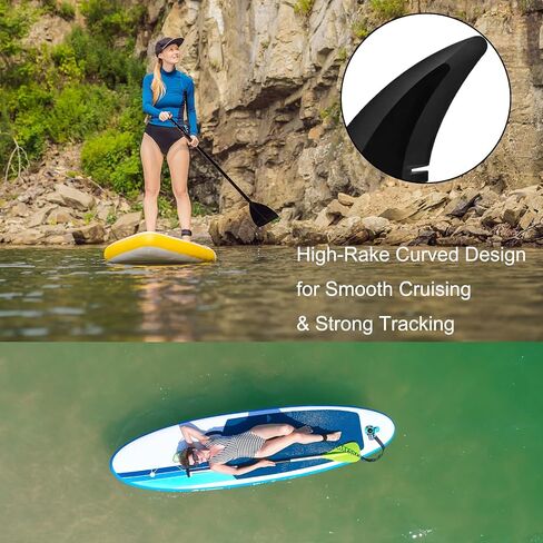 7" Paddle Board Fin Repalcement, Nylon Fiberglass Reinforced, No-Tool Installation, New Single Fin for Inflatable SUPs, Surfboard, Stand-up Paddleboard, Longboard. in Saudi Arabia