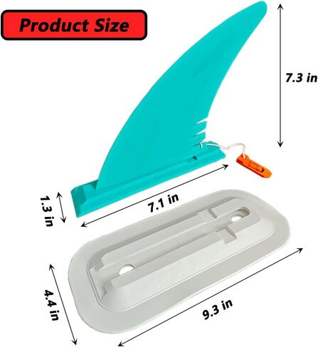 LOOEEL 1 PCS Surfing Fins,Inflatable Paddle Board Fins,7''SUP Blue Single Center Fin with White Base,Detachable Fin Dock Tail Fin for Long Board Paddle Board Surfboard Surfing Kayak Fin. in Kuwait