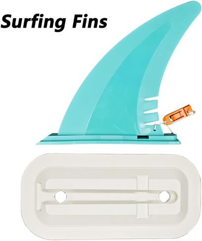 LOOEEL 1 PCS Surfing Fins,Inflatable Paddle Board Fins,7''SUP Blue Single Center Fin with White Base,Detachable Fin Dock Tail Fin for Long Board Paddle Board Surfboard Surfing Kayak Fin. in Kuwait
