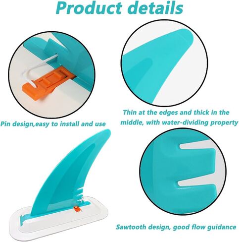 LOOEEL 1 PCS Surfing Fins,Inflatable Paddle Board Fins,7''SUP Blue Single Center Fin with White Base,Detachable Fin Dock Tail Fin for Long Board Paddle Board Surfboard Surfing Kayak Fin. in Kuwait