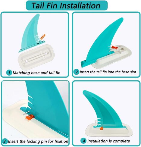 LOOEEL 1 PCS Surfing Fins,Inflatable Paddle Board Fins,7''SUP Blue Single Center Fin with White Base,Detachable Fin Dock Tail Fin for Long Board Paddle Board Surfboard Surfing Kayak Fin. in Kuwait