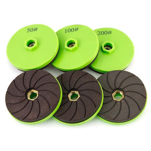 LOZLIN Diamond Polishing Pads, 3 Pack 4 Inch, for Tile, Marble and Granite, Chamfering, Edge Shaping, 50/100/200 Grit, Angle Grinder in Kuwait