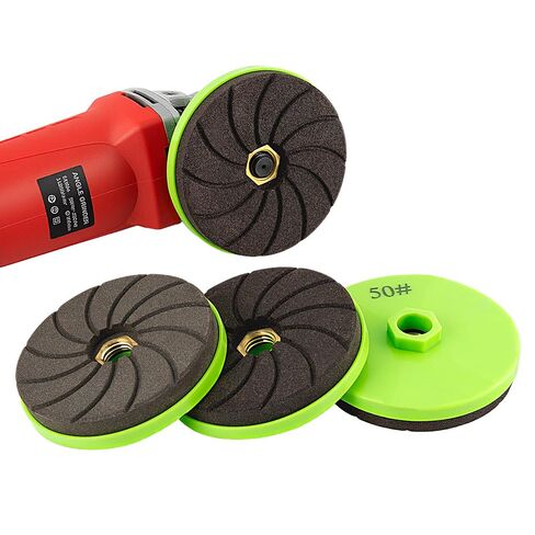 LOZLIN Diamond Polishing Pads, 3 Pack 4 Inch, for Tile, Marble and Granite, Chamfering, Edge Shaping, 50/100/200 Grit, Angle Grinder in Kuwait
