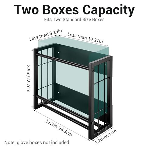 Magnetic Glove Box Holder, Glove Holder for Wall Mount - 2-Box Capacity Metal Dispenser with Screws for Rubber Latex Disposable Gloves & Tissues, Toolbox Garage Kitchen Fridge Workshop in Kuwait
