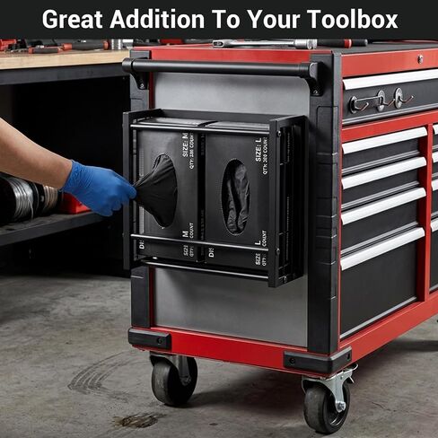 Magnetic Glove Box Holder, Glove Holder for Wall Mount - 2-Box Capacity Metal Dispenser with Screws for Rubber Latex Disposable Gloves & Tissues, Toolbox Garage Kitchen Fridge Workshop in Kuwait