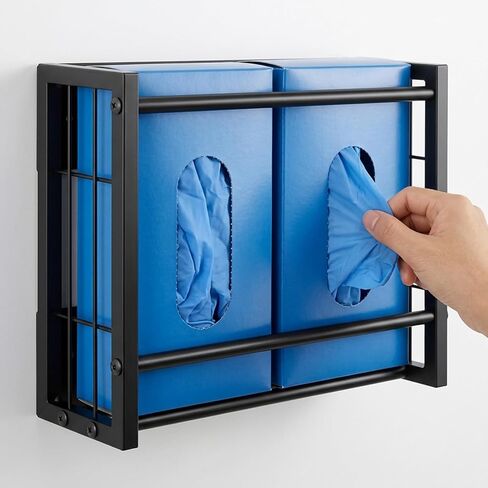 Magnetic Glove Box Holder, Glove Holder for Wall Mount - 2-Box Capacity Metal Dispenser with Screws for Rubber Latex Disposable Gloves & Tissues, Toolbox Garage Kitchen Fridge Workshop in Kuwait