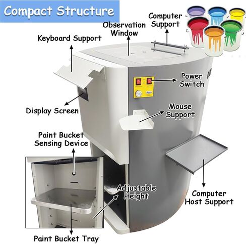 Computerized Automatic Paint Tinting Dispenser Equipment, 110V Paint Dispensing Machine, 16 colorant canisters, 50ML Pump capacity, Automatic Ink Coating Dispenser for Water-based colorants in Kuwait