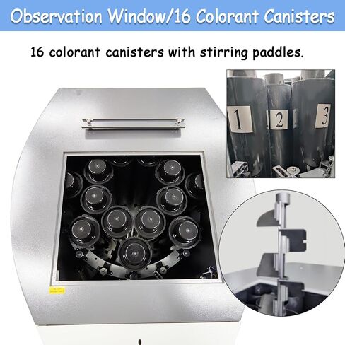 Computerized Automatic Paint Tinting Dispenser Equipment, 110V Paint Dispensing Machine, 16 colorant canisters, 50ML Pump capacity, Automatic Ink Coating Dispenser for Water-based colorants in Kuwait
