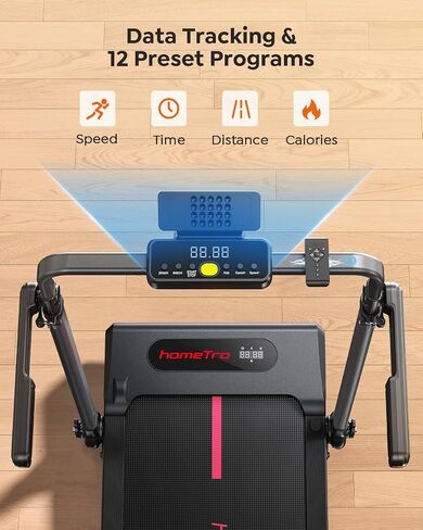 Walking Pad Treadmill with Removable Desk Workstation, 3 in 1 Foldable Treadmill with Adjustable Handle Bar for Home/Office, Treadmills for Home with Magnetic Remote & APP Control in Kuwait