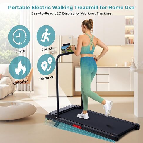 Portable Walking Pad Treadmill with Incline, 0.6-7.6MPH Mini Walking Treadmills for Home Small,3.0HP Electric Treadmill for Exercising, Small Treadmills with Handle Bar, 350 LB Capacity in Kuwait