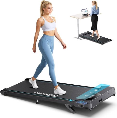 Walking Pad with Incline 7%-9%, 5 in 1 Portable Treadmills for Home & Office, 2.75HP Brushless Under Desk Treadmill, LED Display, Remote&APP Control, No Installation in Kuwait