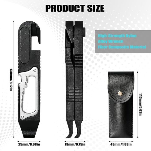 14-in-1 Bike Tire Levers Kit, Portable Bicycle Multi-Tool with Reversible Mini Ratchet Wrench, Magnetic S2 Steel Bits, Spoke Hook, Chain Tool, and PU Pouch for Road MTB Tire Flat Repair in Kuwait
