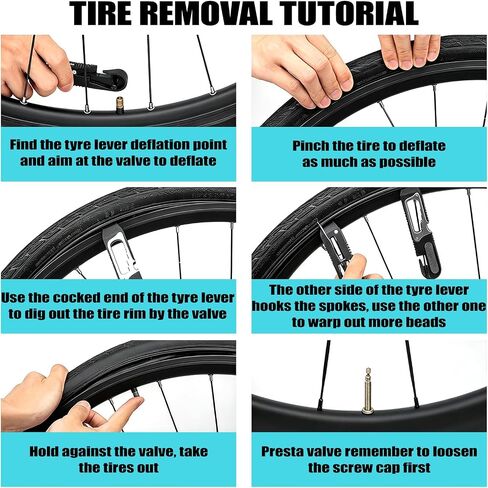 14-in-1 Bike Tire Levers Kit, Portable Bicycle Multi-Tool with Reversible Mini Ratchet Wrench, Magnetic S2 Steel Bits, Spoke Hook, Chain Tool, and PU Pouch for Road MTB Tire Flat Repair in Kuwait
