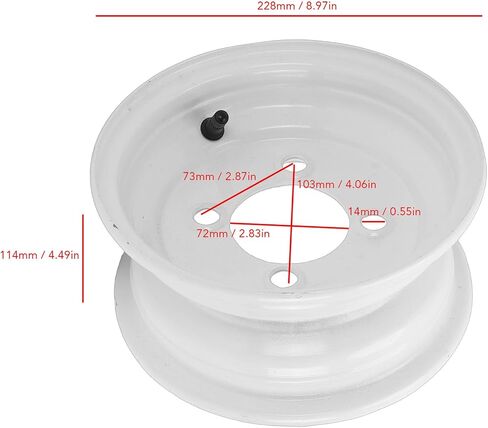 Tissting 8x3.75 عجلة حافة 4.80-8 8 بوصة محور مقطورة فولاذي 4 مسامير - حافة عجلة عالية القوة 8x3.75 للعربات والمقطورات والناقلات وقطع غيار المعدات البحرية والبناء in Kuwait