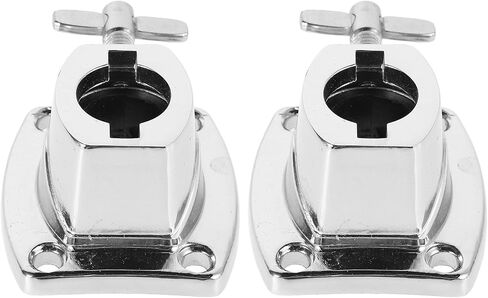 DOITOOL 2pcs Drum Rack Mount Bracket Metal Clamp Accessory for Cymbal Stand, Space-saving and Provides Stable Support, for Performances and Practice Rooms, Silver Finish with Screw Hole in Kuwait