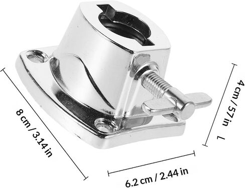 DOITOOL 2pcs Drum Rack Mount Bracket Metal Clamp Accessory for Cymbal Stand, Space-saving and Provides Stable Support, for Performances and Practice Rooms, Silver Finish with Screw Hole in Kuwait