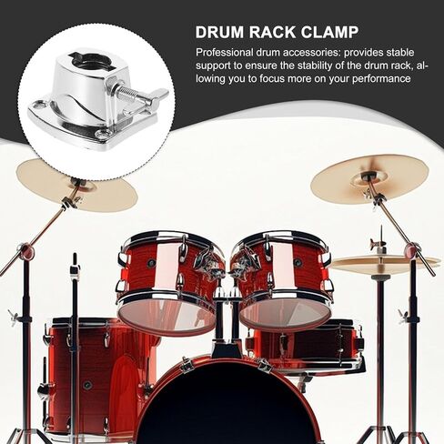 DOITOOL 2pcs Drum Rack Mount Bracket Metal Clamp Accessory for Cymbal Stand, Space-saving and Provides Stable Support, for Performances and Practice Rooms, Silver Finish with Screw Hole in Kuwait