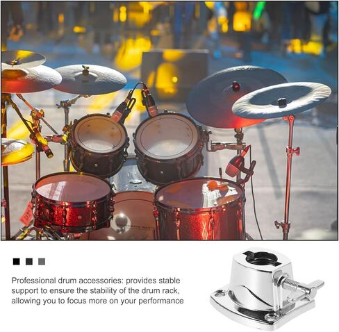 DOITOOL 2pcs Drum Rack Mount Bracket Metal Clamp Accessory for Cymbal Stand, Space-saving and Provides Stable Support, for Performances and Practice Rooms, Silver Finish with Screw Hole in Kuwait