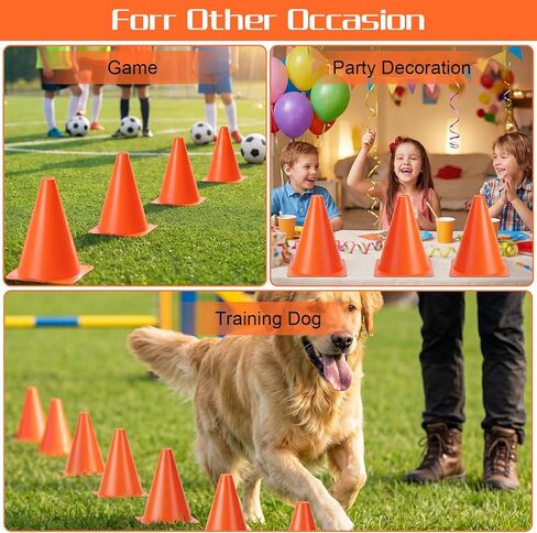 40 Pack Small Cones for Sports Orange Soccer Cones 7 Inch Plastic Training Cone for Football Basketball Skating Agility Drills Indoor Outdoor Party Games in Kuwait