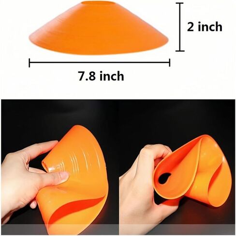 ANRANK 50 Pcs Disc Cones, Agility Soccer Cones with Carry Bag and Holder, Soccer Cones for Sports Training, Football, Soccer, Basketball, Coaching, Practice Equipment, 5 Color in Kuwait