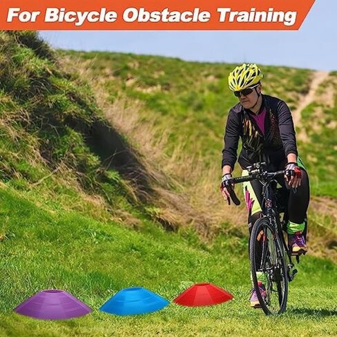 ANRANK 50 Pcs Disc Cones, Agility Soccer Cones with Carry Bag and Holder, Soccer Cones for Sports Training, Football, Soccer, Basketball, Coaching, Practice Equipment, 5 Color in Kuwait